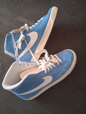 Nike Blue and White High-Top Sneakers